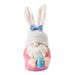 Ostern Tag Rosa Ohren Kaninchen Zwerg Gesichtslosen Alten Mann Puppe Halten Ei Puppe Ornamente Dekoration_voghion.com