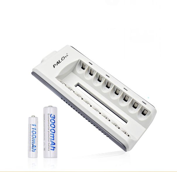 Batterieladegerät 8 Steckplätze Kontrollleuchte Smart Charger Für 1,2 V AA/AAA Ni-MH/Ni-Cd Akkus Wiederaufladbares Batterieladegerät_voghion.com