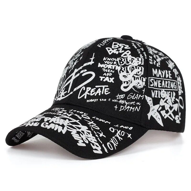 Unisex Letter Geometry Printing Snapback Baseball Caps Spring and Autumn Outdoor Adjustable Casual Hats Sunscreen Hat_voghion.com