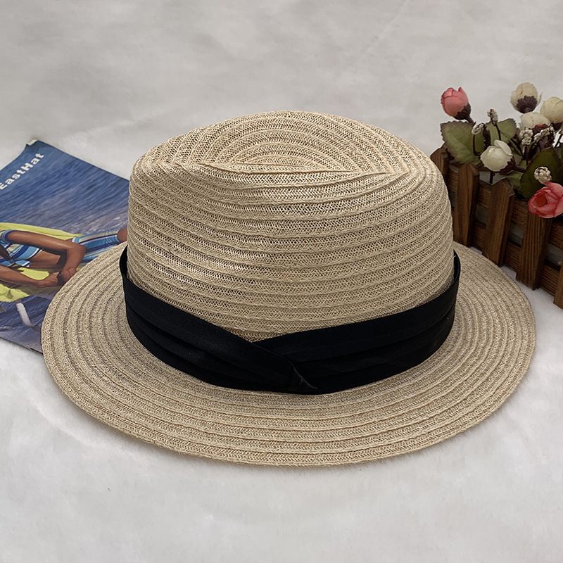 Handwoven classic fashion men's and women's braided jazz top hat sunshade straw hat spring summer sun hat_voghion.com