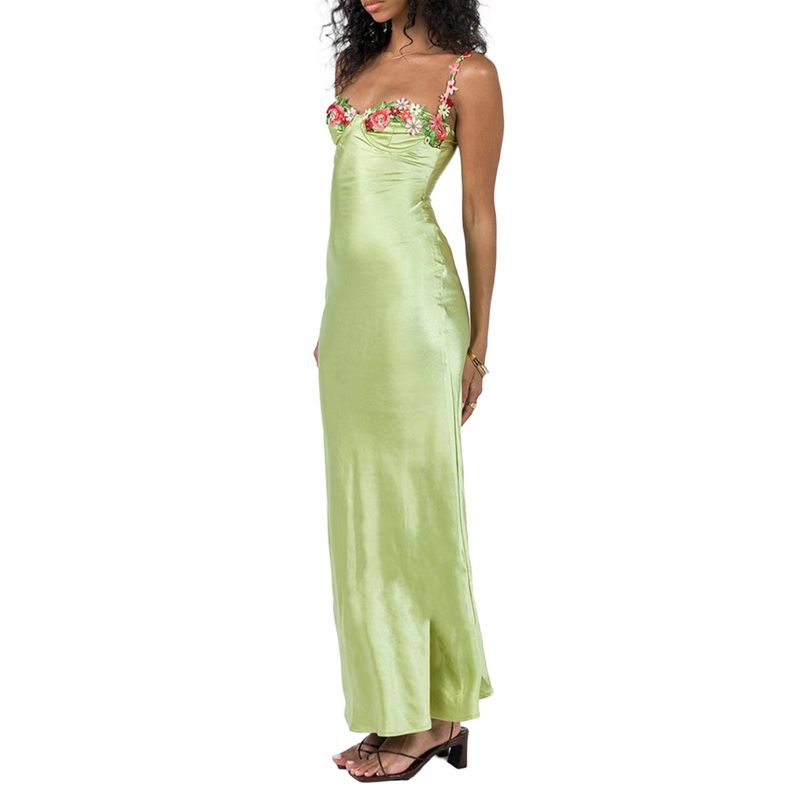 mode nouvelle robe à bretelles design féminin niche française sexy fille chaude taille vacances longue robe tendance_voghion.com