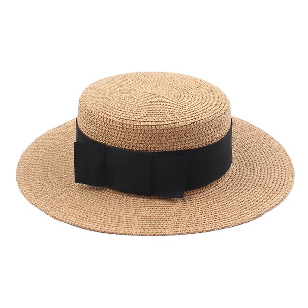 Stern-Stil Japanischer Strohhut für Damen, Sommer, Retro, flache Oberseite, kleiner frischer Hut, Sonnenschutz, Strandhut_voghion.com