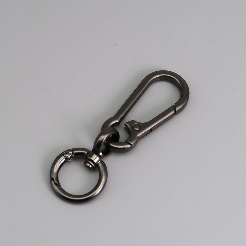 Porte-clés de voiture en alliage de zinc, boucle rotative en forme de huit pour chien, boucle de suspension à la taille pour homme, anneau à ressort_voghion.com