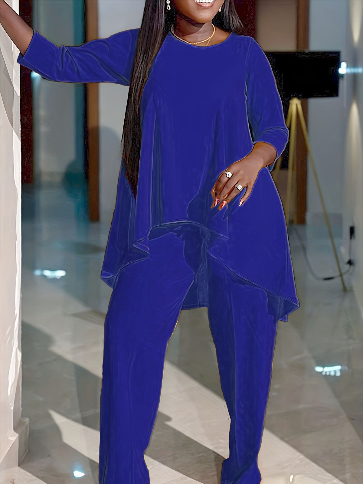 Zweiteiliges Set mit langen Ärmeln und großem Temperament für Damen_voghion.com