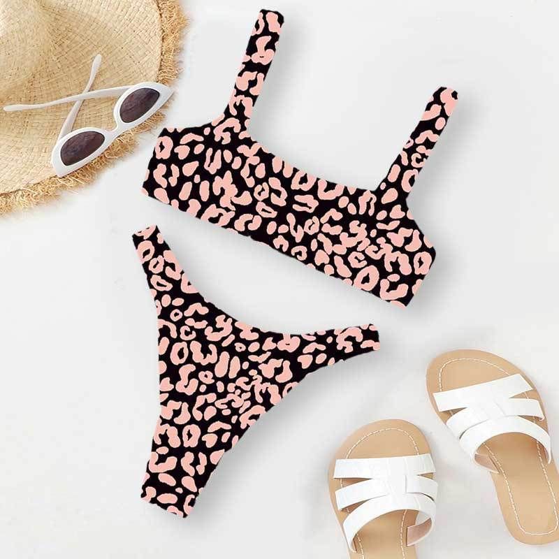 Stile di abbigliamento femminile, moda sexy, multicolore, vita alta, bikini stampato con spacco_voghion.com