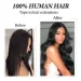 Extensiones de cabello con cinta adhesiva para el cuerpo, trama de piel 1B negra natural, adhesivo humano de 16 a 26 pulgadas_voghion.com