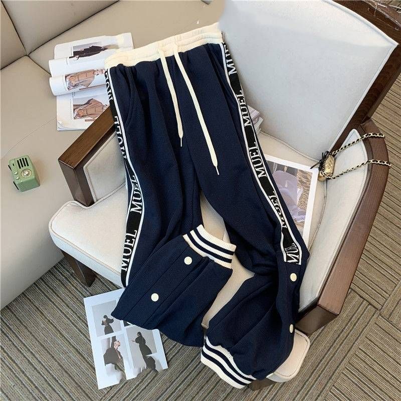 Damkläder Kändisar High End Casual Byxor med vida ben Tvådelad kostym_voghion.com