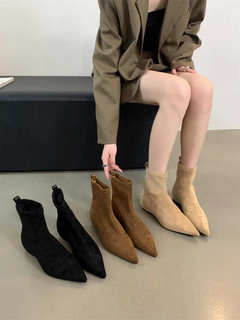 New Frosted Suede Sock Boots And Ankle Boots For Women In Autumn/Winter 2025_voghion.com