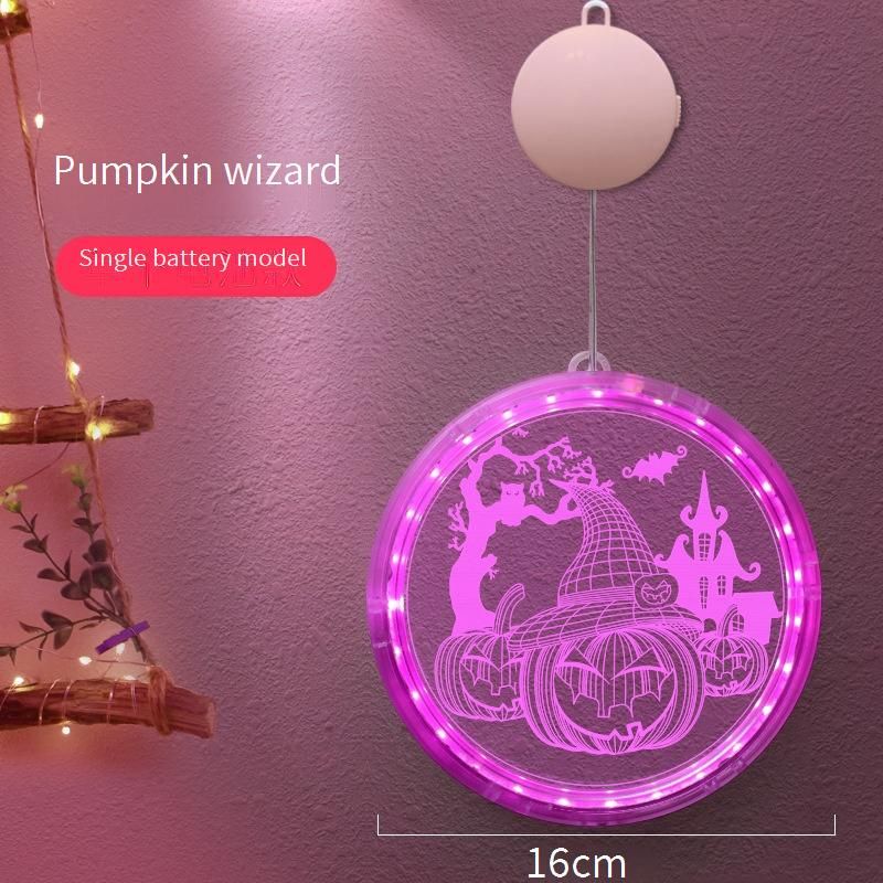 Luci LED per Halloween - Decorazioni spettrali viola/bianco caldo per feste, casa e bar (zucca, fantasma, scheletro, ragno, spaventapasseri)_voghion.com