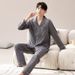 Men's Spring/Autumn New Long Sleeve Autumn/Winter Thin Men's Loose Large Size Home Clothes Set Pure Cotton Pajamas_voghion.com