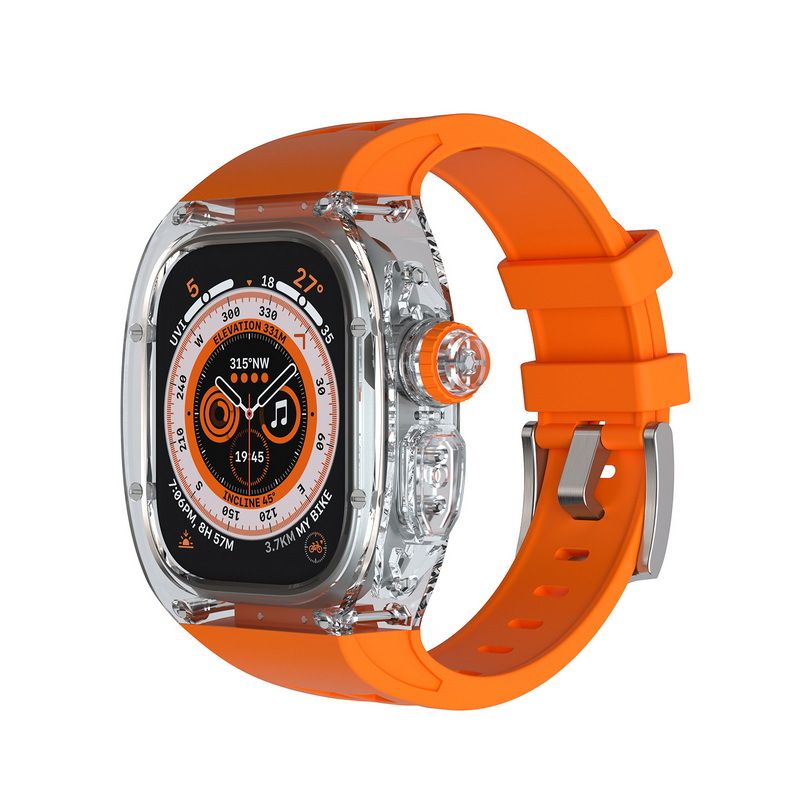 Piemērots Appl Ewatch Ultra Appl E integrētajai caurspīdīgajai silikona 49 mm pulksteņa siksniņai_voghion.com