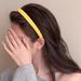 Simple Yellow Fabric Women's Summer Outdoor Hundred High Crown Headband High-end Netflix_voghion.com