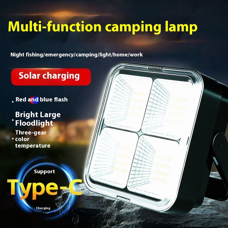 Huomingzhu Outdoor Solar Emergency Light Camping Super Bright Power Outage Stall Tent Campsite Night Market Rechargeable_voghion.com