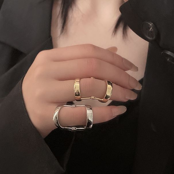 Minimalist Geometric Bendable Adjustable Open Women, Cool Style Ins Trend Niche Innovative Ring For Women_voghion.com