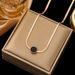Titanium Steel Rose Gold Black Round Cake Snake Bone Necklace Short Neck Simple Collarbone Chain Hip-hop Accessories_voghion.com