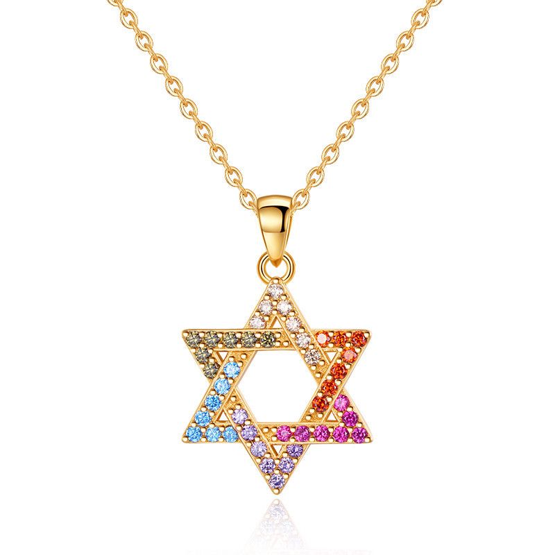 Tongzhe Transfrontaliera Nuova Collana in Argento Sterling Collana a Stella a Sei Punte in Argento Fabbrica di Gioielli in Argento all'Ingrosso Un Pezzo Dropshipping_voghion.com