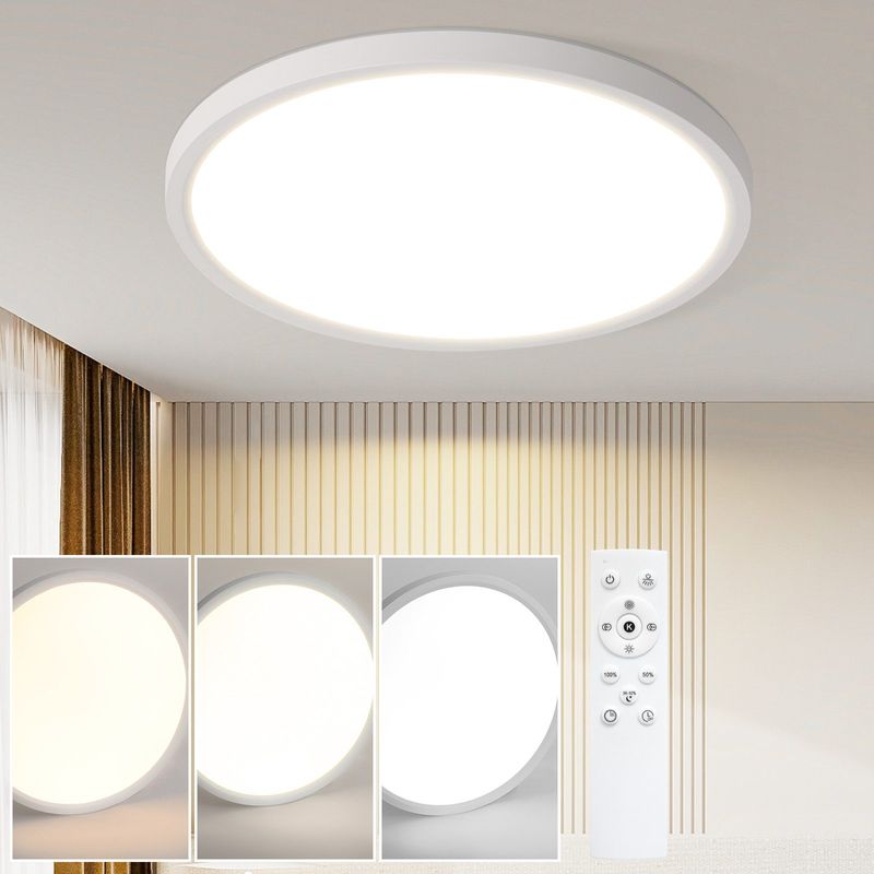 Deckenlampe LED Deckenleuchte Flach - Ø30cm Badezimmerlampe Dimmbar Küchenlampe Rund Schlafzimmerlampe 24W Weiß Deckenbeleuchtung Für Flur_voghion.com