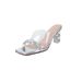 2025 New Water Diamond Evening Fairy Style Sandals For Women's Summer High Heels, One Word Strap Transparent Heel,_voghion.com