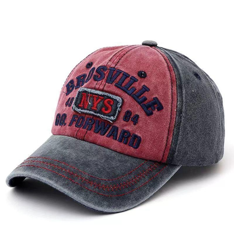 Cappello da baseball retrò americano da donna, con parte superiore morbida, lavato, con lettera, cappello da cowboy, con lingua d'anatra, tesa larga, testa grande, che circonda il viso, piccolo cappello_voghion.com