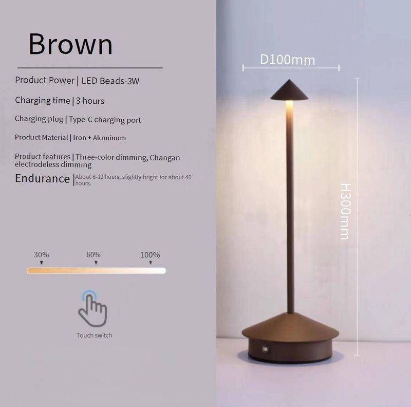 USB Rechargeable LED Night Light - Portable Camping Lamp With 16 Colors, Dimmable & Waterproof, Perfect For Outdoor, Cafe, Bar & Home Decoration_voghion.com
