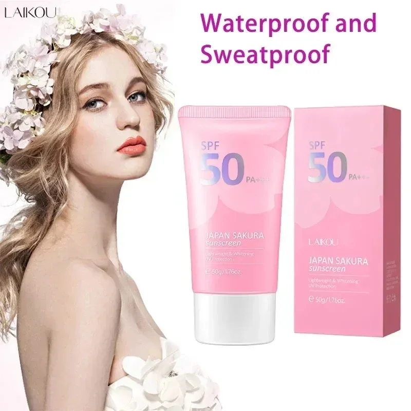 LAIKOU SPF 50 PA+++ Sakura Crema solare per viso, corpo, collo, filtro solare a lunga durata, crema solare per il viso, 50 g_voghion.com
