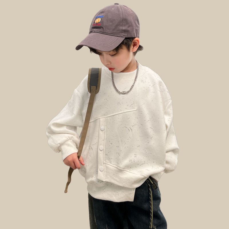 Felpa con cappuccio alla moda per ragazzi per la primavera e il 2024, nuovo outfit, top da teppista di strada esplosivo e attraente, da media a grande_voghion.com