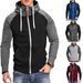 Herren Hoodies Langarm Sweatshirts Für Männer Reißverschluss Kapuzenpullover High Neck Herren Sweatshirt Top Jacke Mantel Schwarzer Pullover_voghion.com