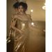 Women's Clothing High Grade Sequined Host, One Shoulder Tube Top Toast Dress, Bride Fishtail Skirt With Small Train_voghion.com