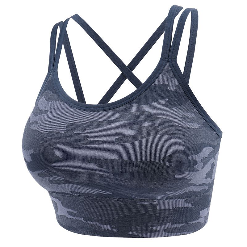 New Yoga Camouflage Sports Shockproof Women's Fitness Running Seamless Moisture-Wicking Camisole Bra_voghion.com