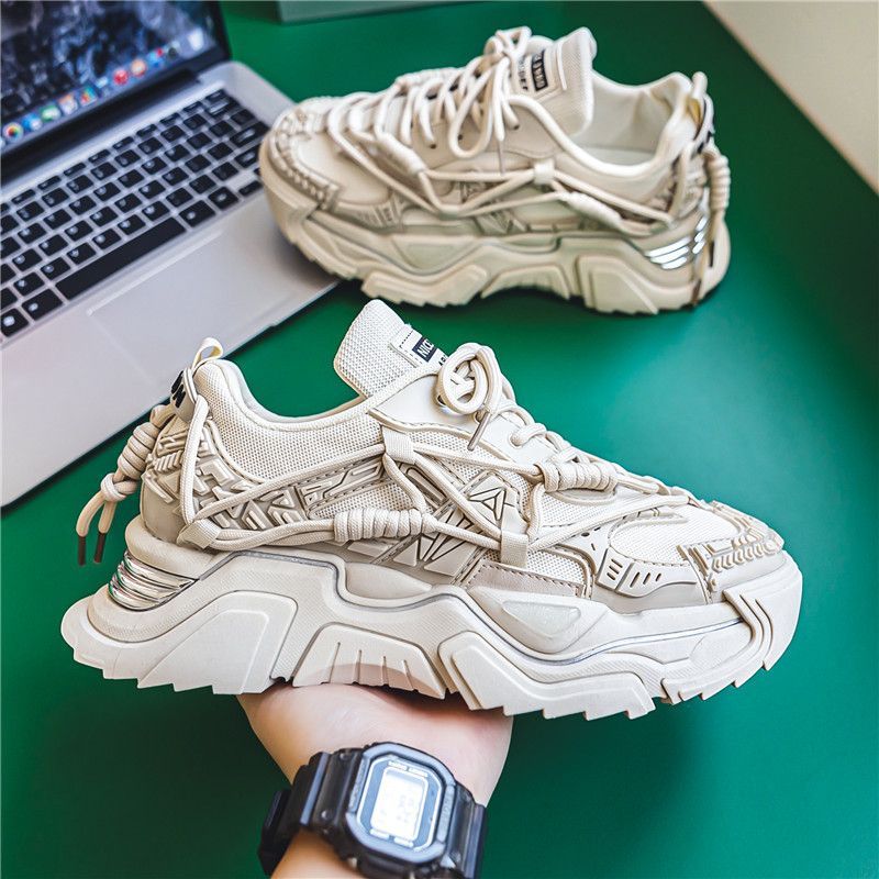Neue Art von Biskuit-Mecha-Papa-Schuhen mit dicker Sohle, vielseitige Anti-Rutsch-Sportschuhe den Frühling für Teenager,_voghion.com