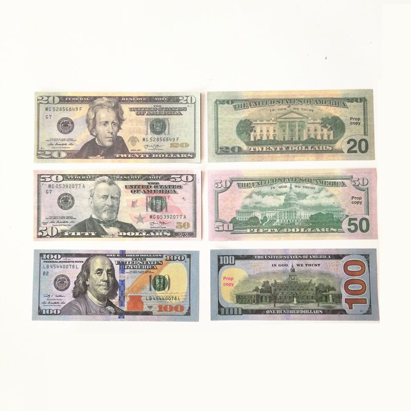 100pcs Fa K E Money Movie Prop Copy Money Party 1 5 10 20 50 100 US Dollar Euros Pound English Realistic Toy Bar Props Copy Currency Billets 1:2 Size_voghion.com