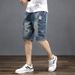 Men's Denim Summer Thin Cargo Multi-Pocket Five-Point Loose Trendy Versatile Casual Mid-Length Shorts_voghion.com