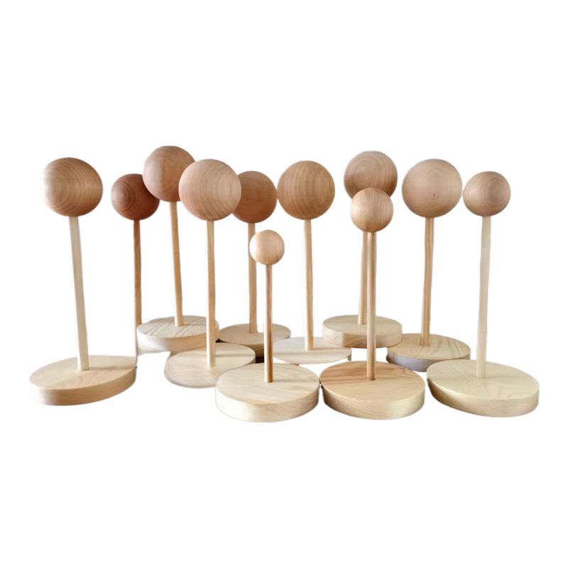 Ferramenta para suporte de peruca de boneca, cabeça de bebê de boneca de argila com 3 pontos, 4 pontos e 8 pontos, ferramenta de mesa de madeira para aparar perucas_voghion.com