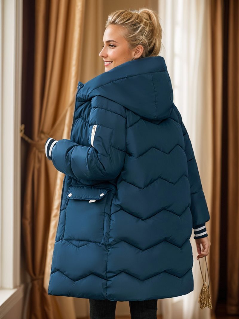Dameskleding winter nieuwe populaire Koreaanse stijl casual dames halflange katoenen jas met capuchon losse verdikte koudebestendige katoenen jas_voghion.com