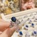 Damenring Blauer Wassertropfen Diamantring Blauer Korundfarbener Schatzring Verlobungsantrag Ehering Valentinstag Muttertagsgeschenk_voghion.com