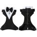 Costume da smoking per cani, camicia formale, abito da cerimonia per cani, giacca nera, abito da cucciolo, principe, abito con papillon, gilet per cani di piccola taglia e gatto._voghion.com