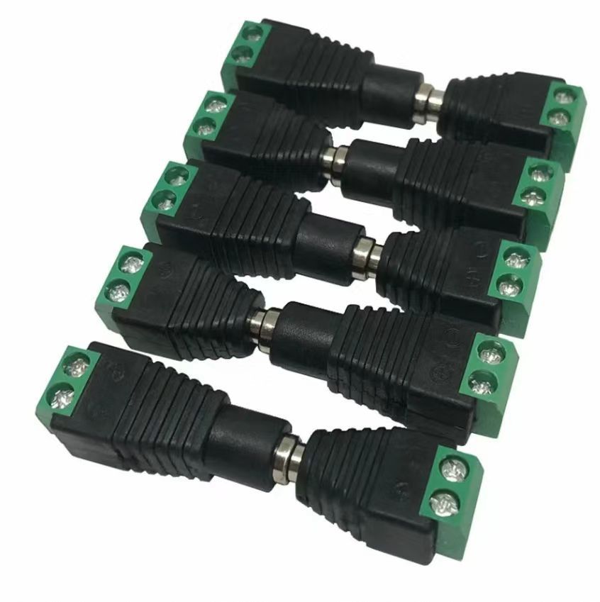 DC welding-free connector male and female supporting 5.5 * 2.1mm plug DC socket screw fixed terminal quick connection_voghion.com