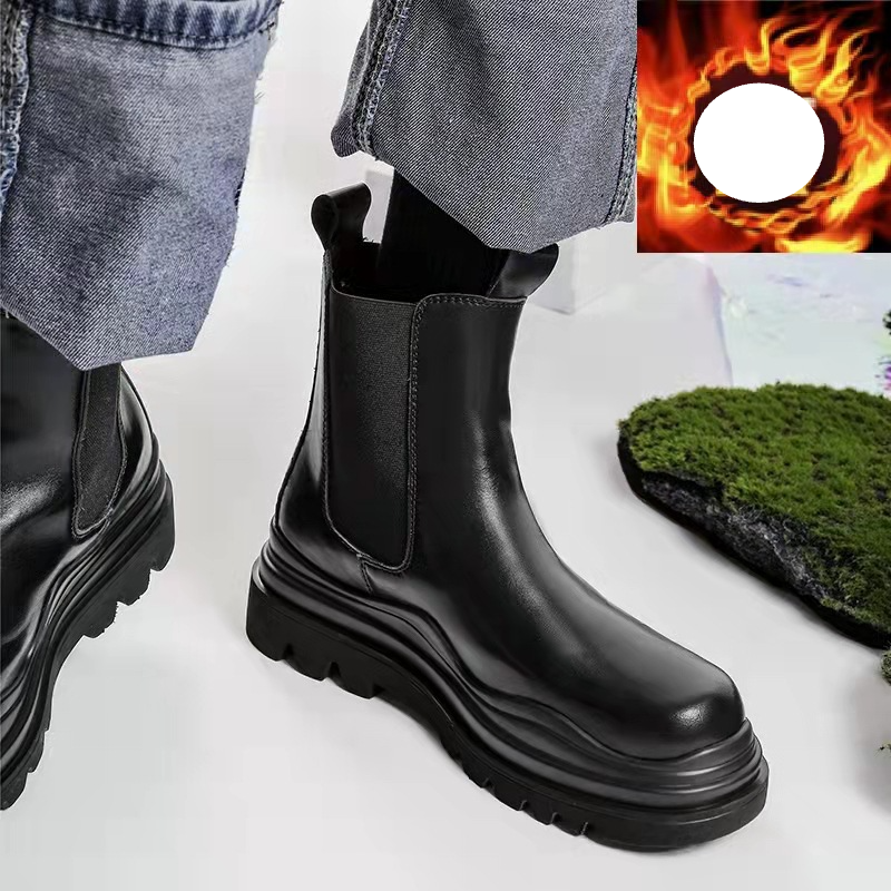 Men’s Shoes boots mid tube boots trendy fashion men's boots_voghion.com