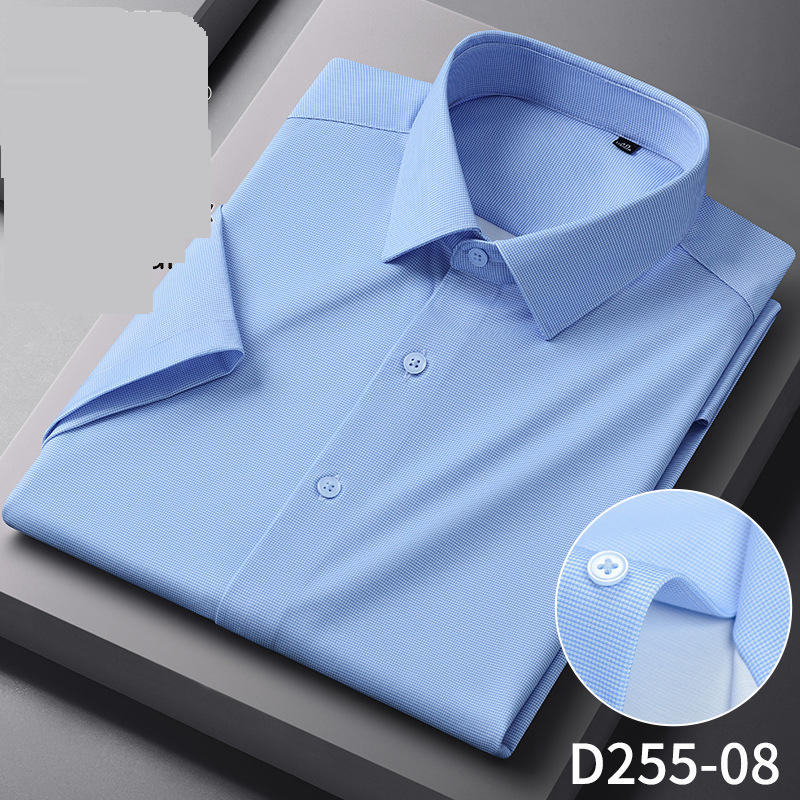 ​​Men's Summer Modal Short-Sleeve Shirt – Breathable V-Neck Casual & Business Wear (Multiple Colors, Sizes 38-44)​​_voghion.com