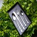 Posate in argento, inclusi cucchiai, posate, set da 4 posate in acciaio inox, coltello in acciaio con forchetta, scatola regalo_voghion.com