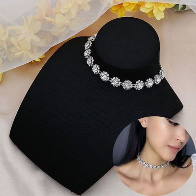2021 Leichte Luxusmode Wasserhalsband Damenhalskette Volldiamant Kurzer Hals Sexy Vielseitige Schlüsselbeinkette_voghion.com