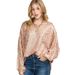 Shi Ying top a maniche lunghe largo da donna, pullover personalizzato con stampa leopardata metallizzata per donna_voghion.com