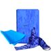 Camouflage Block Blue Three-Piece Latex Towel Pattern Stretch Strap Yoga Fitness Dance Stretching Aid Set_voghion.com