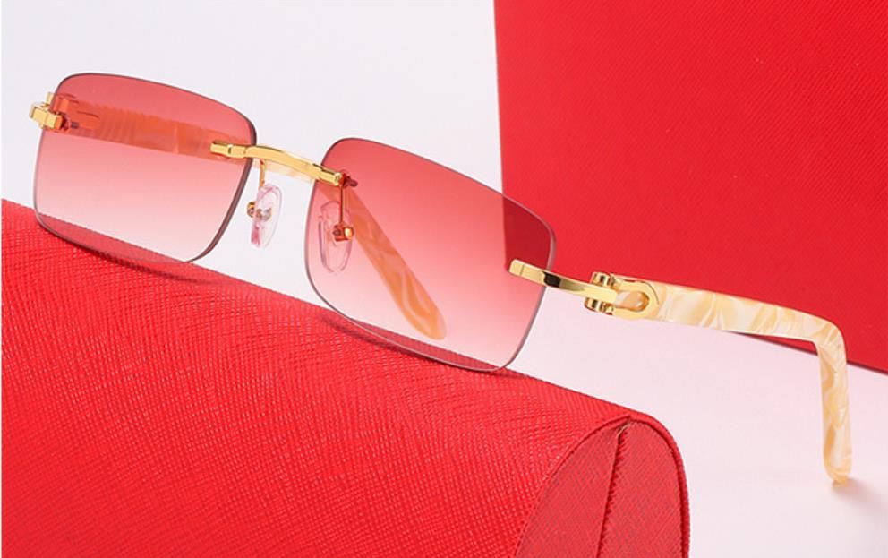 Nuovo stile di moda in legno corno di bufalo stile 00520 occhiali da sole di colore misto in lega di titanio con montatura miopia uomo donna di alta qualità UV400_voghion.com