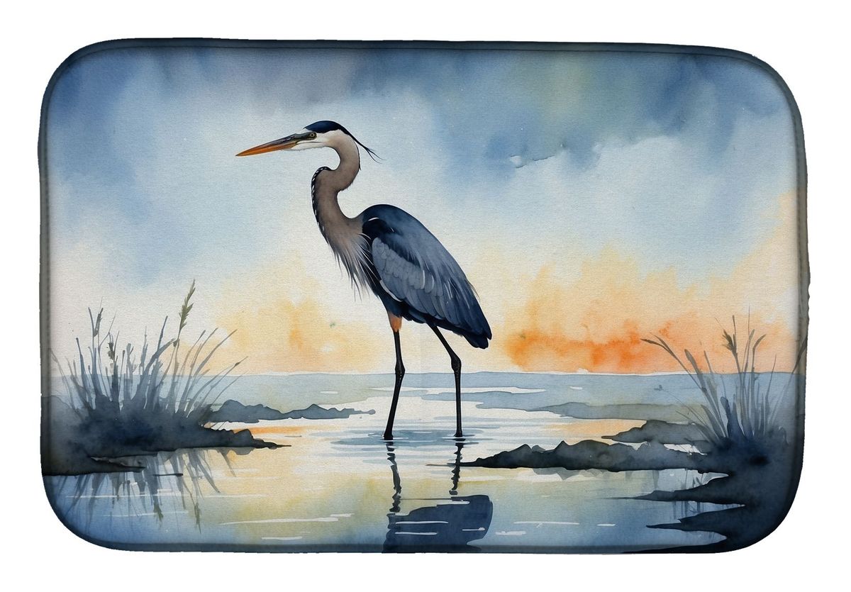Blue Heron Barely Lit Sky Dish Drying Mat Absorbent Dish Drying Mat Pad For Kitchen Counter Dish Drainer Mat For Countertop, 14 X 21", Multicolor_voghion.com
