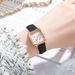 Korean Fashion Simple Love Digital Square Dial Minority Temperament Quartz Watch Student Belt Watch, Women's Watch_voghion.com