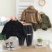 2025 Spring Autumn Children's Clothing Korean Edition, Casual Long Sleeve Shirt, Jeans, Two Piece Set, Handsome And_voghion.com