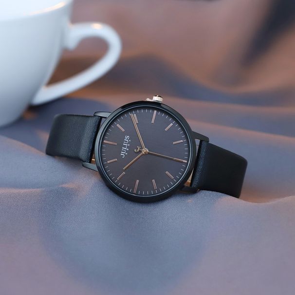 Regalo elegante e alla moda Ladies Student Cinturino in pelle di alta qualità Orologio casual da lavoro rotondo vintage al quarzo impermeabile_voghion.com