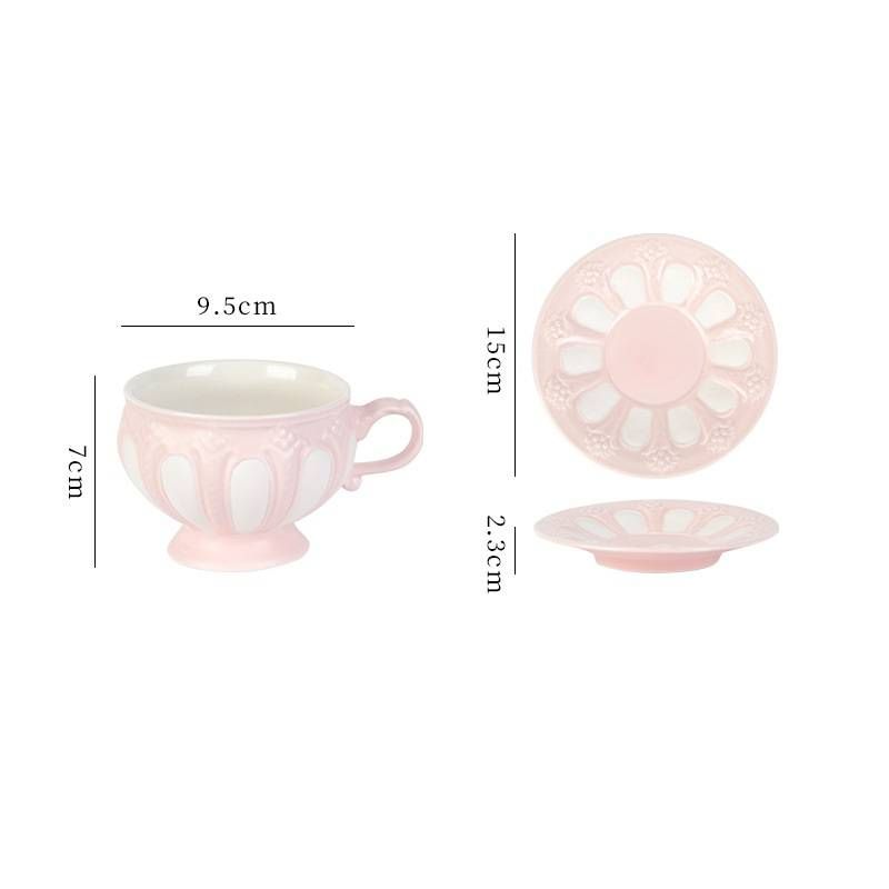 European-style coffee cup, English-style kettle set,  water cup, afternoon tea set, retro style tea cup_voghion.com