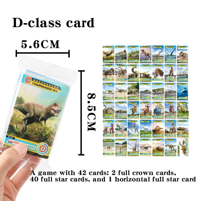 Type D 42 stuks kinder-dinosauruskaartencollectie, flashcard, dierenkaart, cognitieve kaart, puzzel, jongensspeelgoed_voghion.com